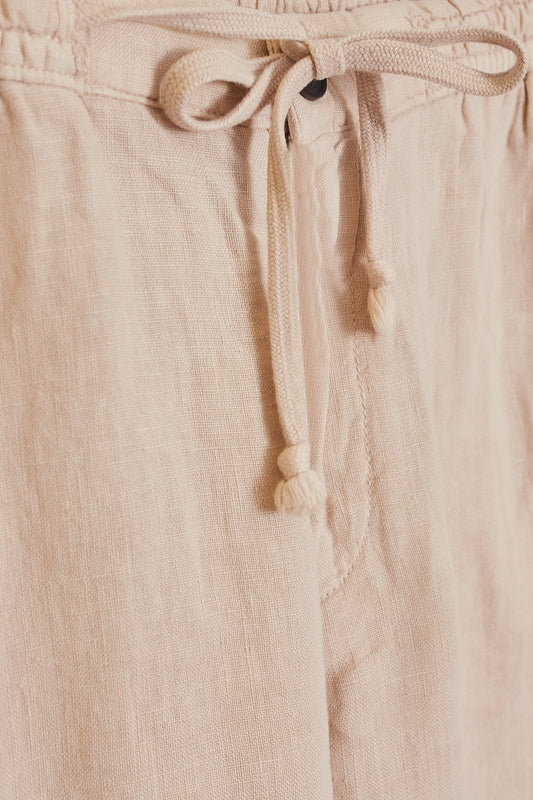 Pantalón jogger lino beige