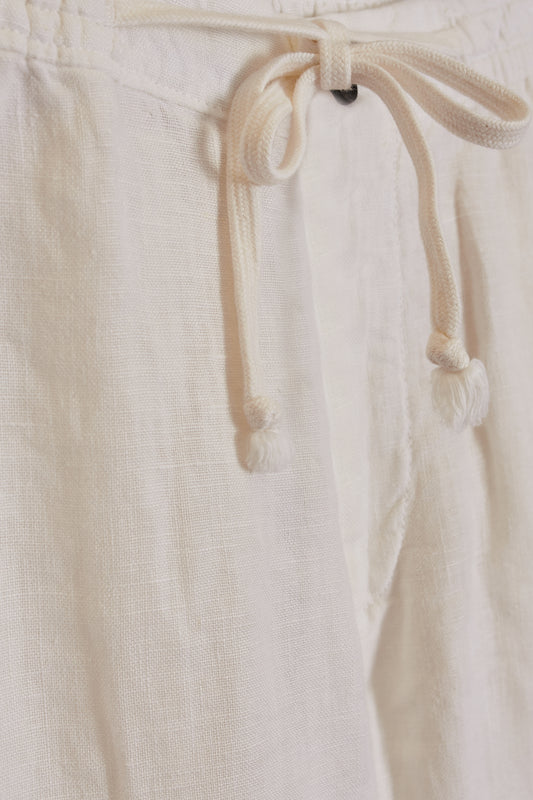 Pantalón jogger lino blanco