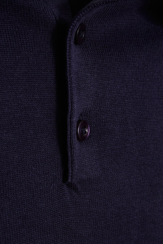Polo punto botones azul marino