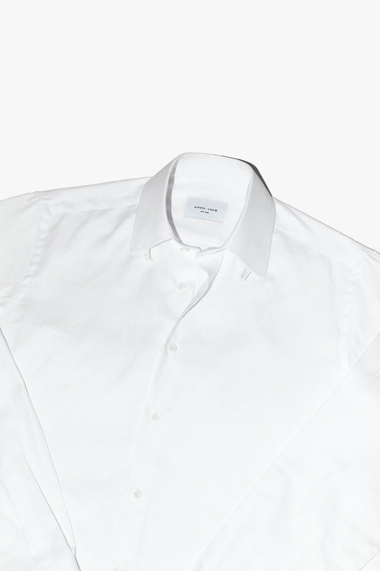 Camisa vestir MTO blanca cuello baby Hippie Crew