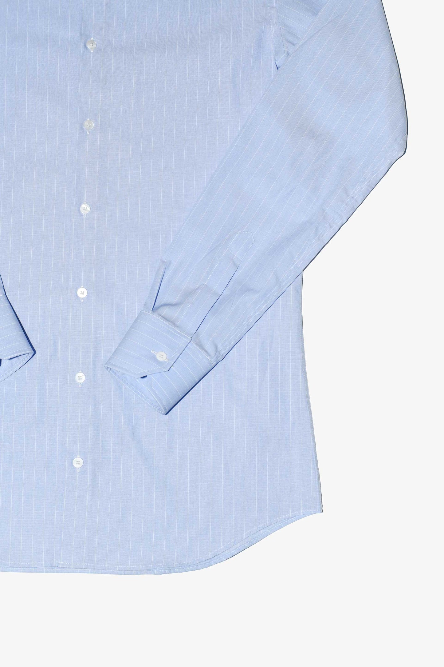 Camisa vestir azul rayas cuello inglés Made to Order