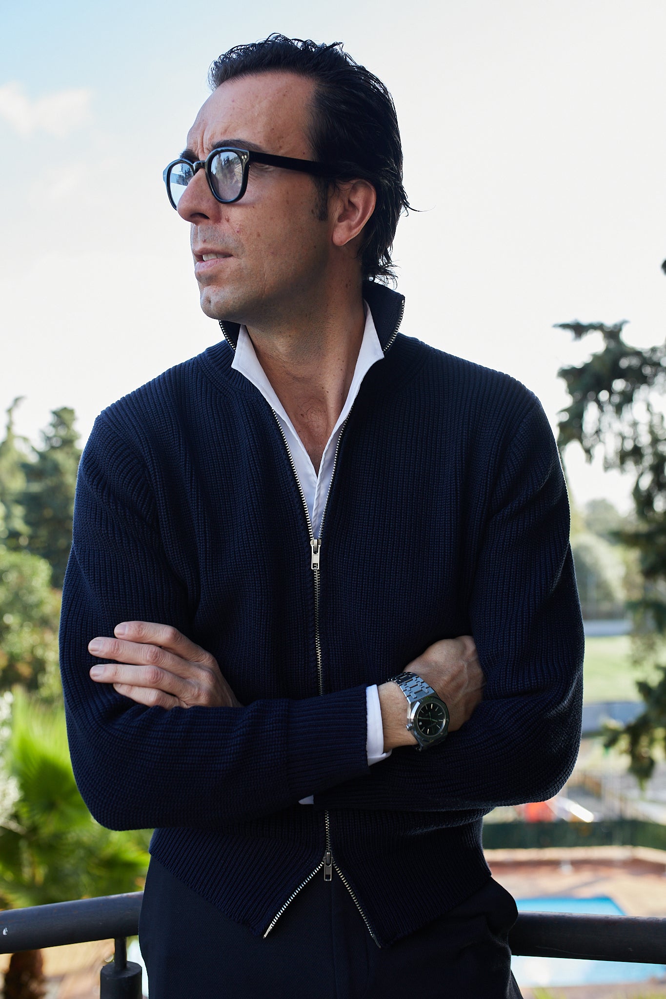 Cárdigan cremallera azul marino PRE ORDER