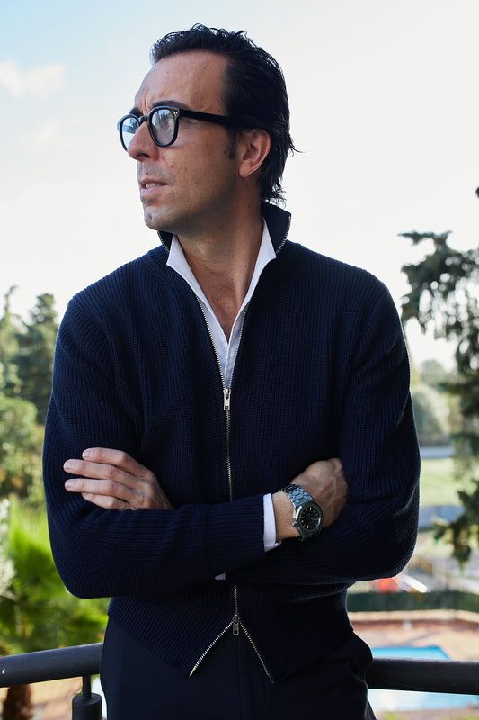 Cárdigan cremallera azul marino PRE ORDER