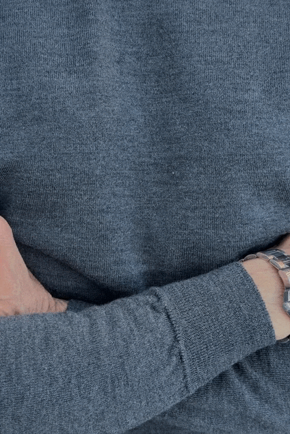 Jersey cuello redondo lana merino gris