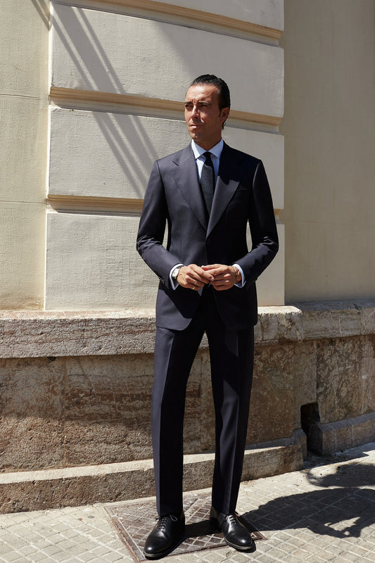 Americana traje azul marino solapa clásica Ready to Wear