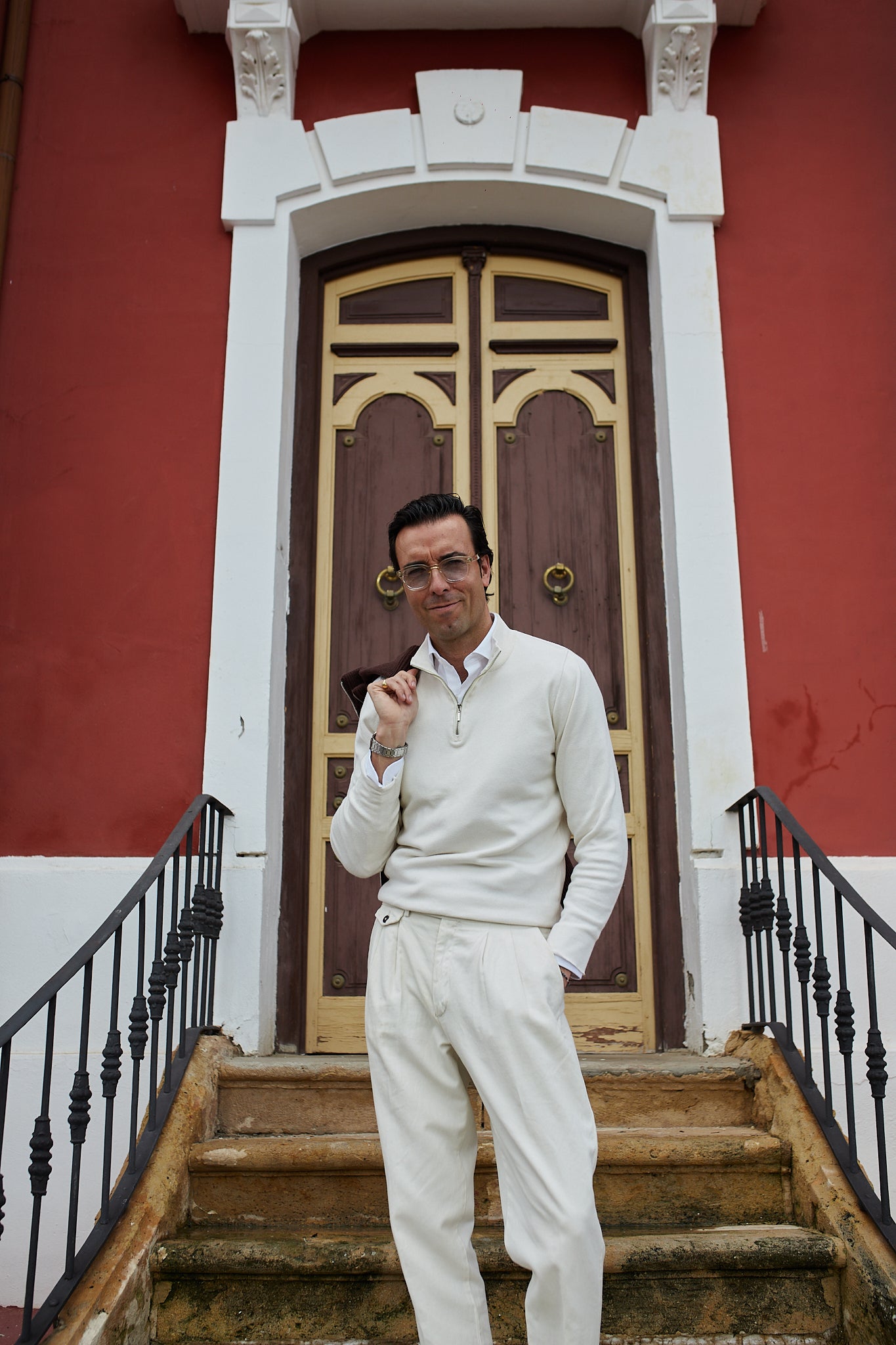 Jersey cremallera crema