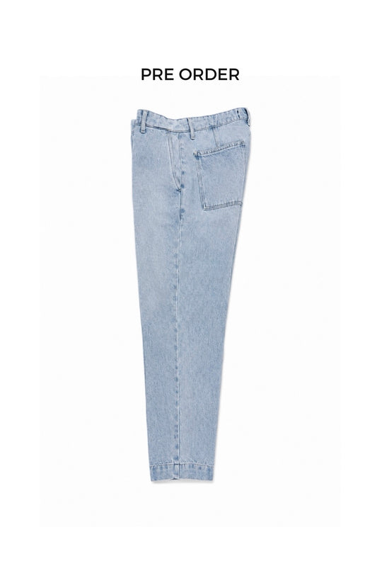 Pantalón denim relaxed azul claro
