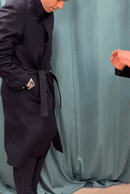 Abrigo raglan lana cashmere azul marino