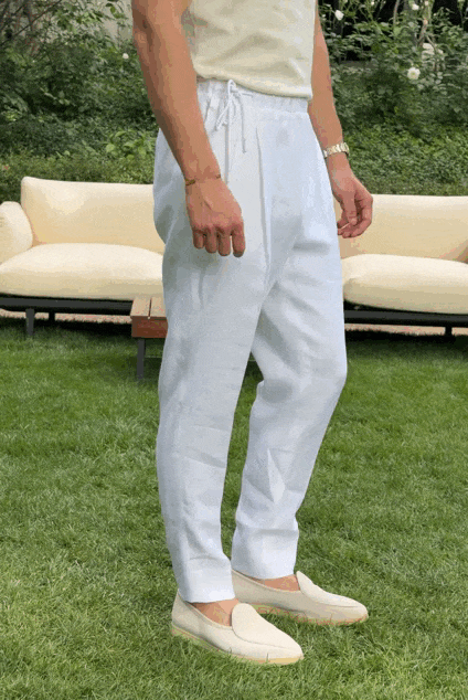 Pantalón fluido lino summer blanco -PRE ORDER-