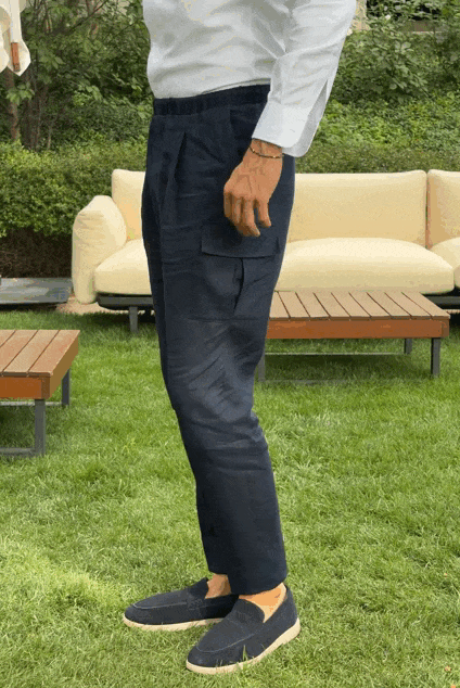 Pantalón fluido lino summer azul marino -PRE ORDER-
