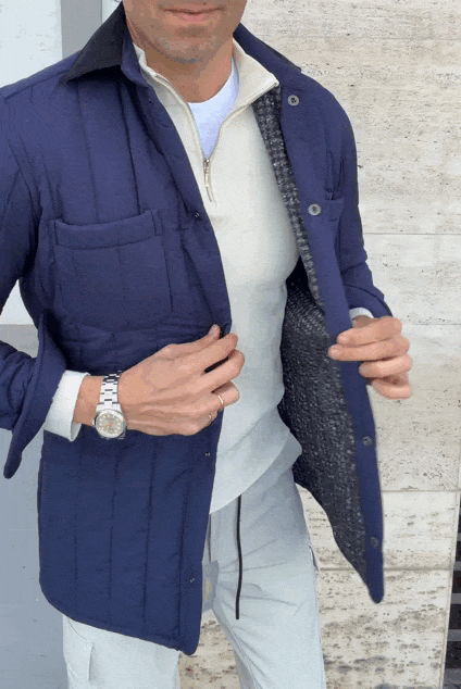 Sobrecamisa acolchada azul marino