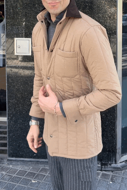 Sobrecamisa acolchada camel