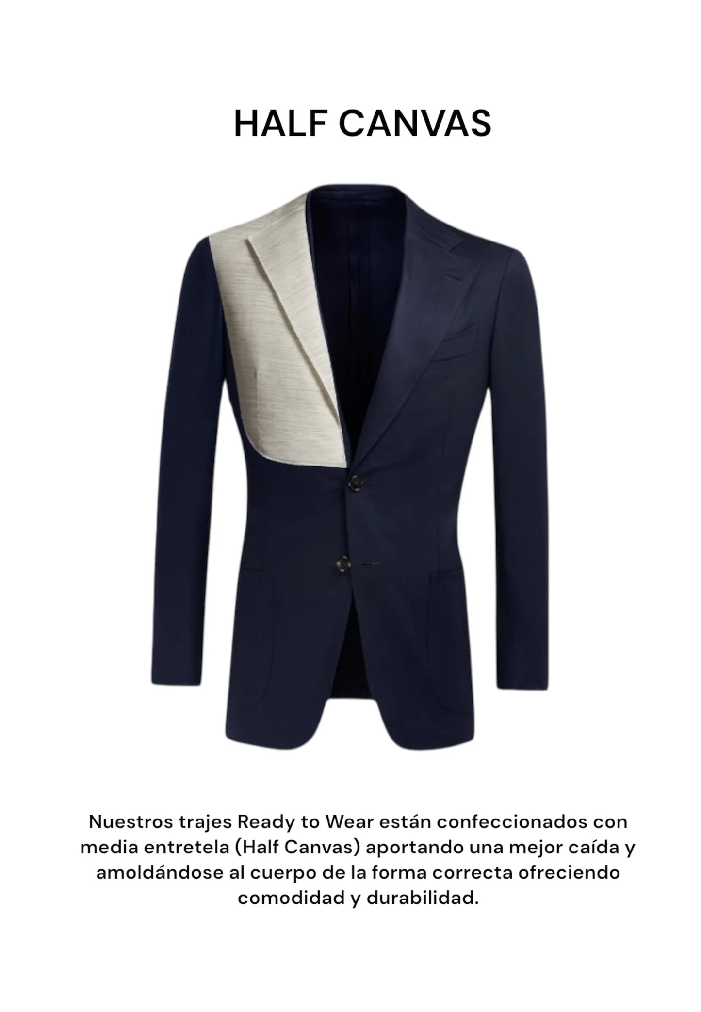 Americana traje cruzado azul marino espiga Ready to Wear
