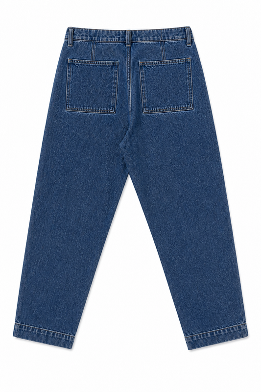 Pantalón denim relaxed azul oscuro