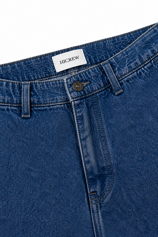 Pantalón denim relaxed azul oscuro