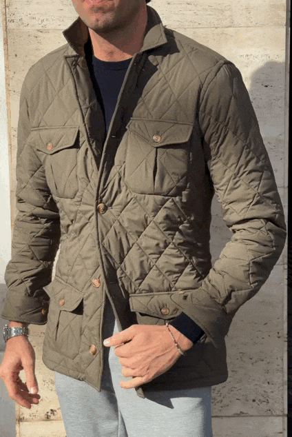 Sahariana acolchada verde