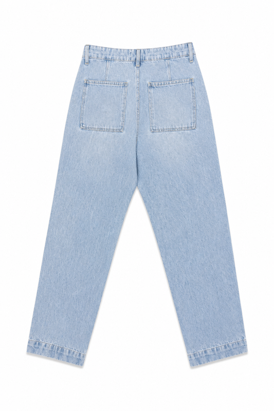 Pantalón denim relaxed azul claro