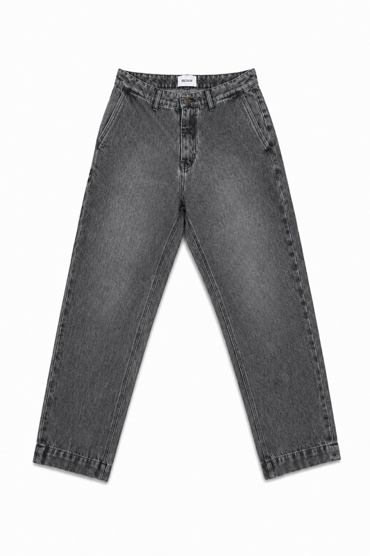 Pantalón denim relaxed gris