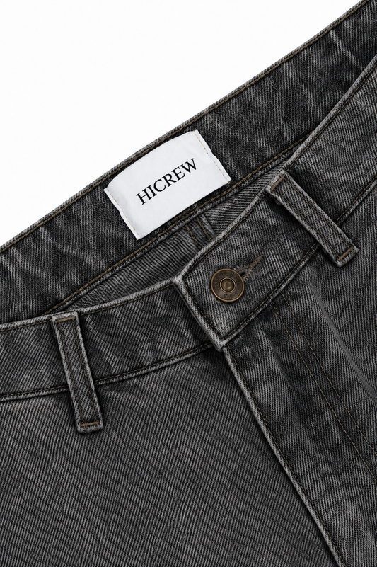 Pantalón denim relaxed gris