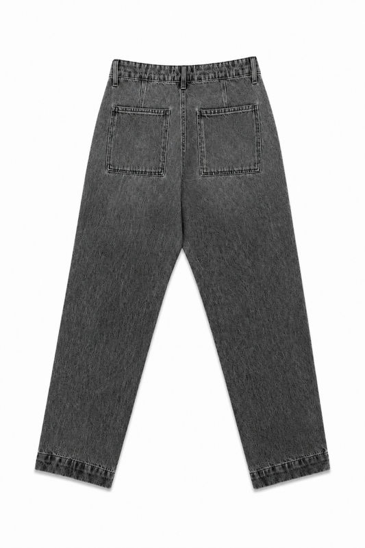 Pantalón denim relaxed gris