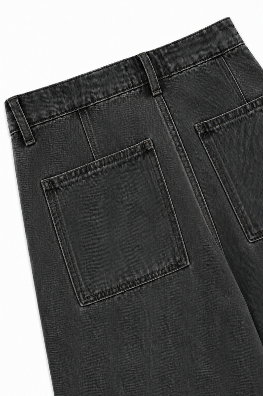 Pantalón denim relaxed gris