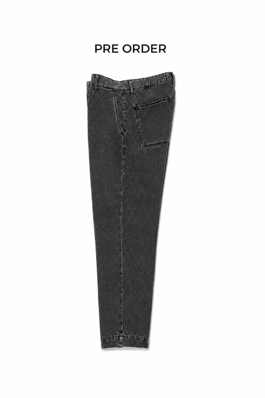 Pantalón denim relaxed gris