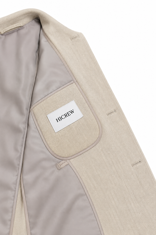 Americana lino espiga beige