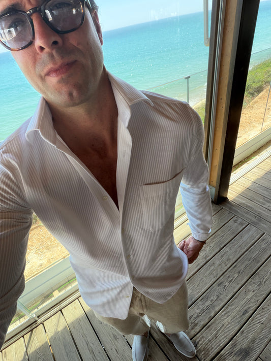 Camisa jaretas blanca