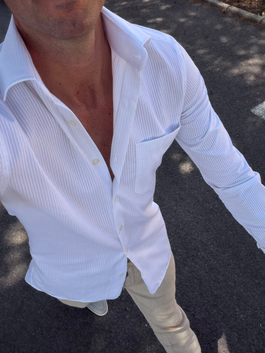 Camisa jaretas blanca