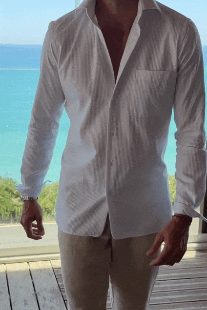 Camisa jaretas blanca