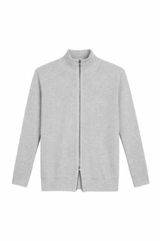Cárdigan cremallera gris