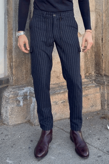 Pantalón cargo premium franela azul marino