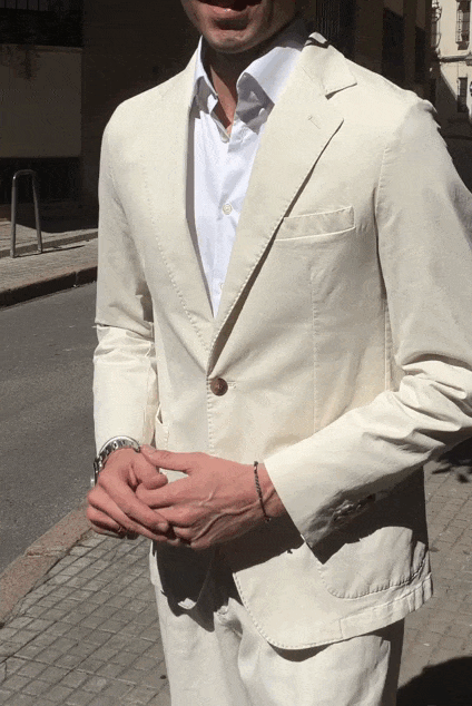 Americana algodón crema