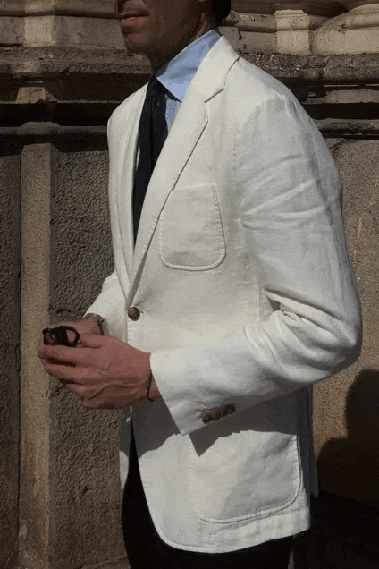 Americana lino blanca