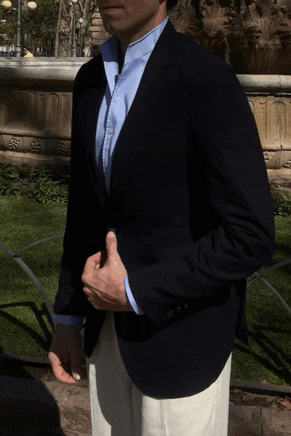 Americana seersucker azul marino