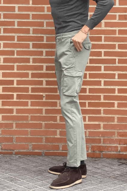 Pantalón cargo algodón verde