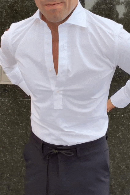 Camisa polera elástica blanca