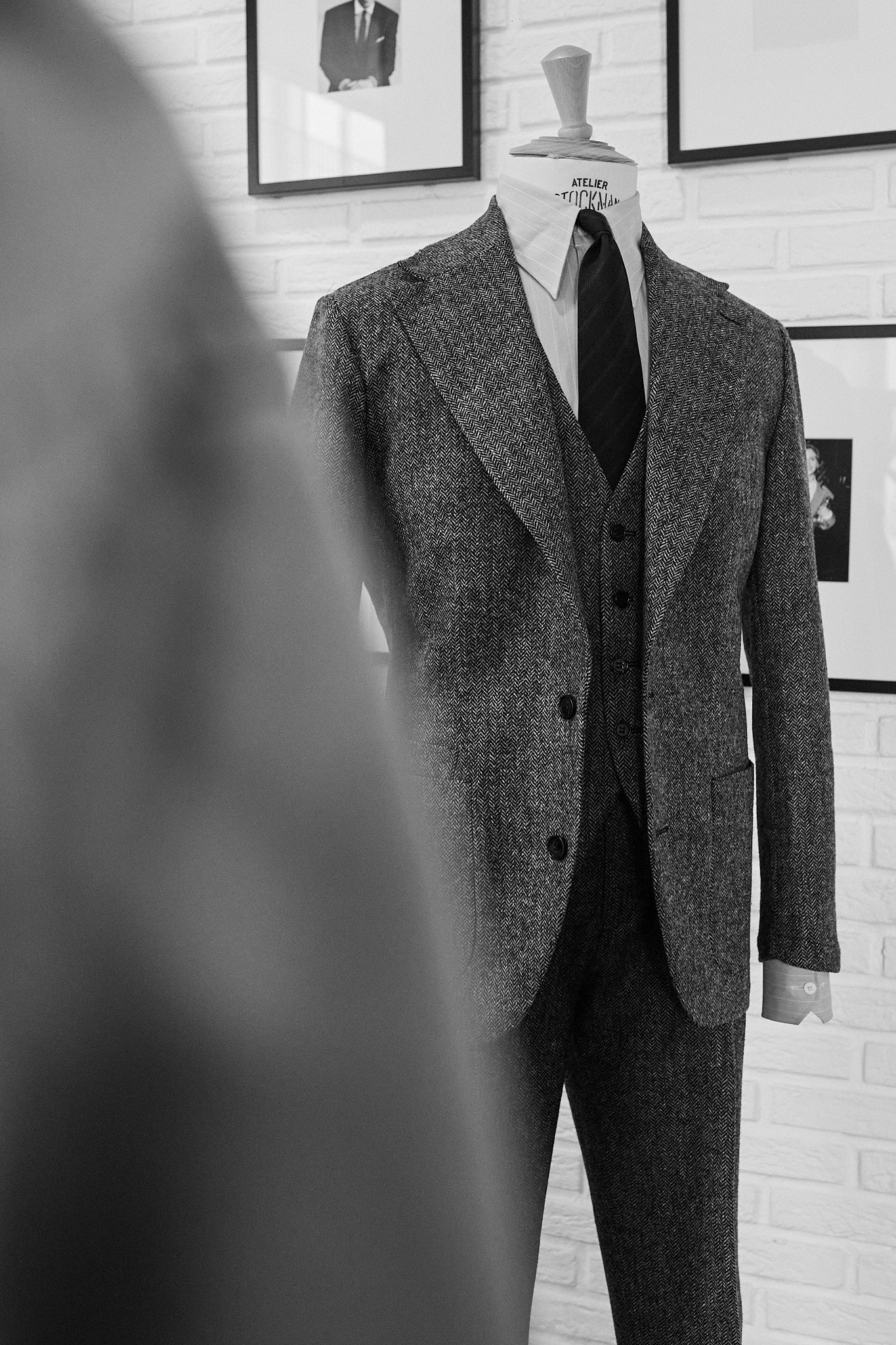 Chaleco Traje espiga gris