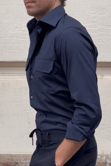 Camisa travel azul marino