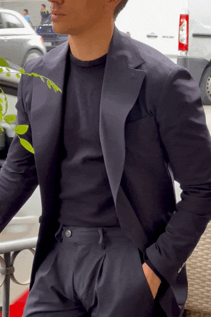 Americana técnica elástica azul marino