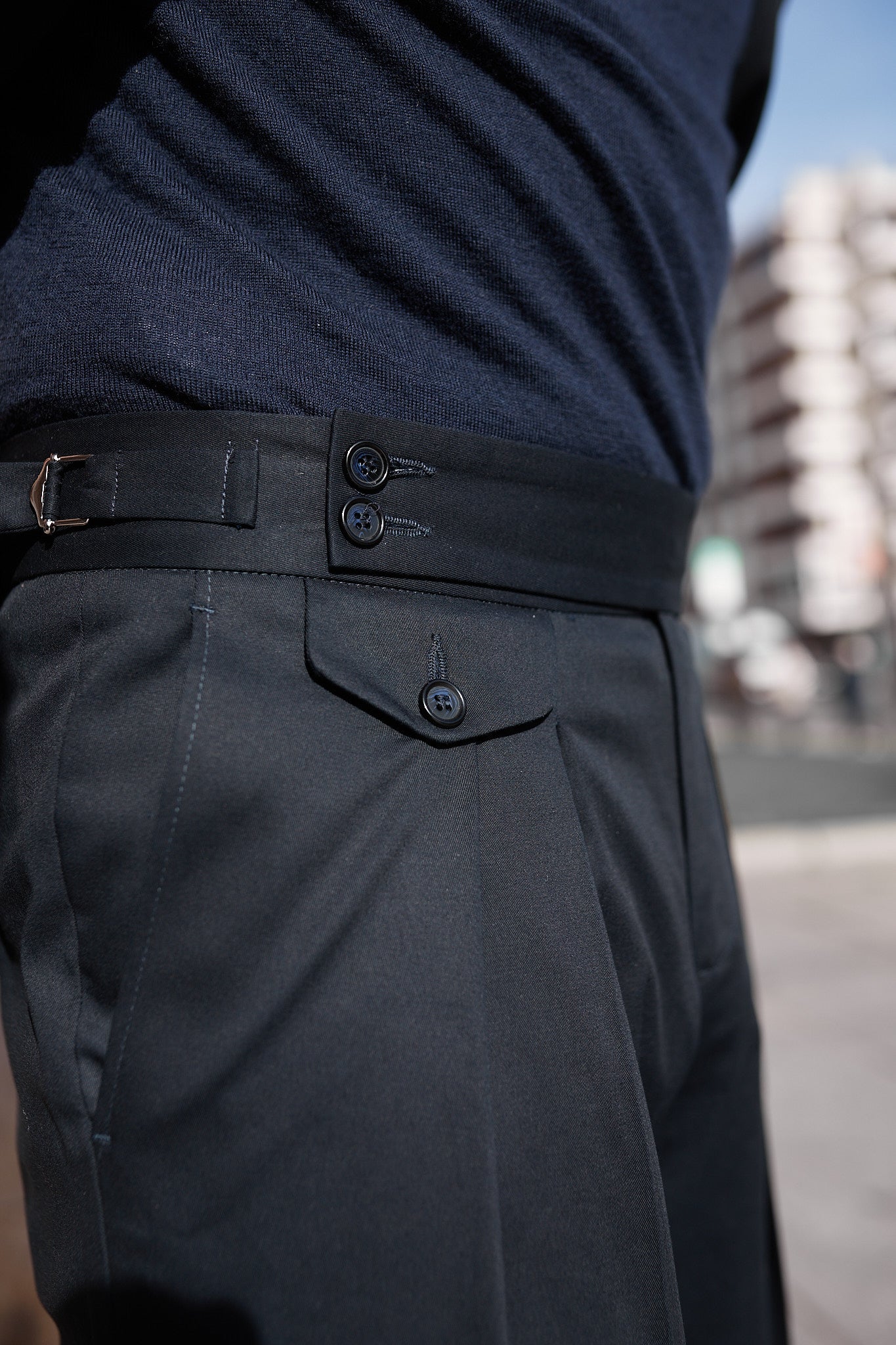 Pantalón Traje algodón azul marino