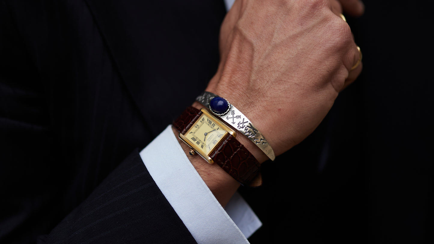 Pulsera plata navajo lapislazuli