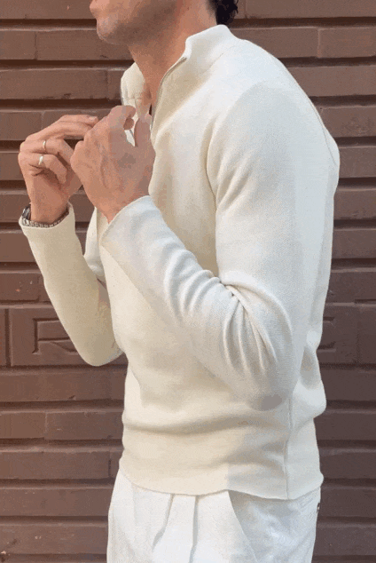 Jersey cremallera crema