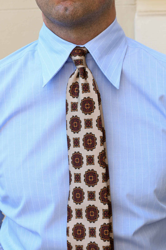 Camisa vestir azul rayas cuello inglés Made to Order