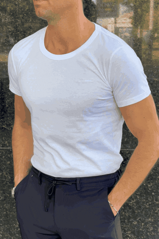 Camiseta cuello redondo blanca