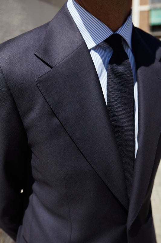 Americana traje azul marino solapa clásica Ready to Wear