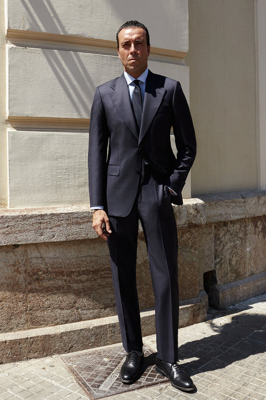 Americana traje azul marino solapa clásica Ready to Wear