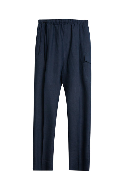 Pantalón fluido lino summer azul marino -PRE ORDER-