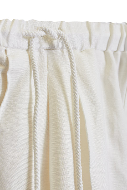 Pantalón fluido lino summer blanco -PRE ORDER-