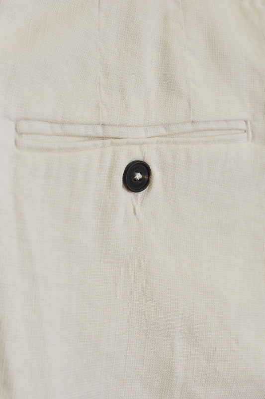 Pantalón pinzas lino fluido blanco
